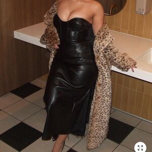 Black Faux Leather Dress